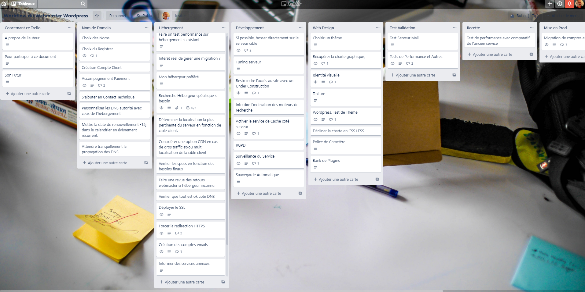 Trello - le workflow du webmasrter