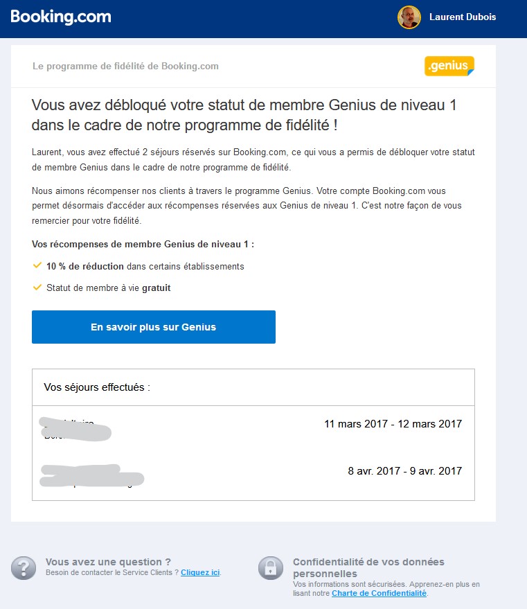 Genius de Booking, comment contourner le RGPD